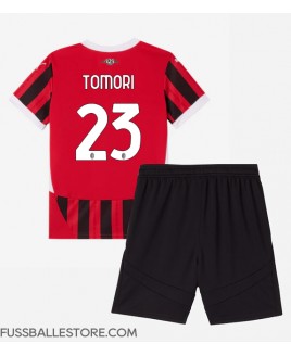 Günstige AC Milan Fikayo Tomori #23 Heimtrikotsatz Kinder 2024-25 Kurzarm (+ Kurze Hosen)